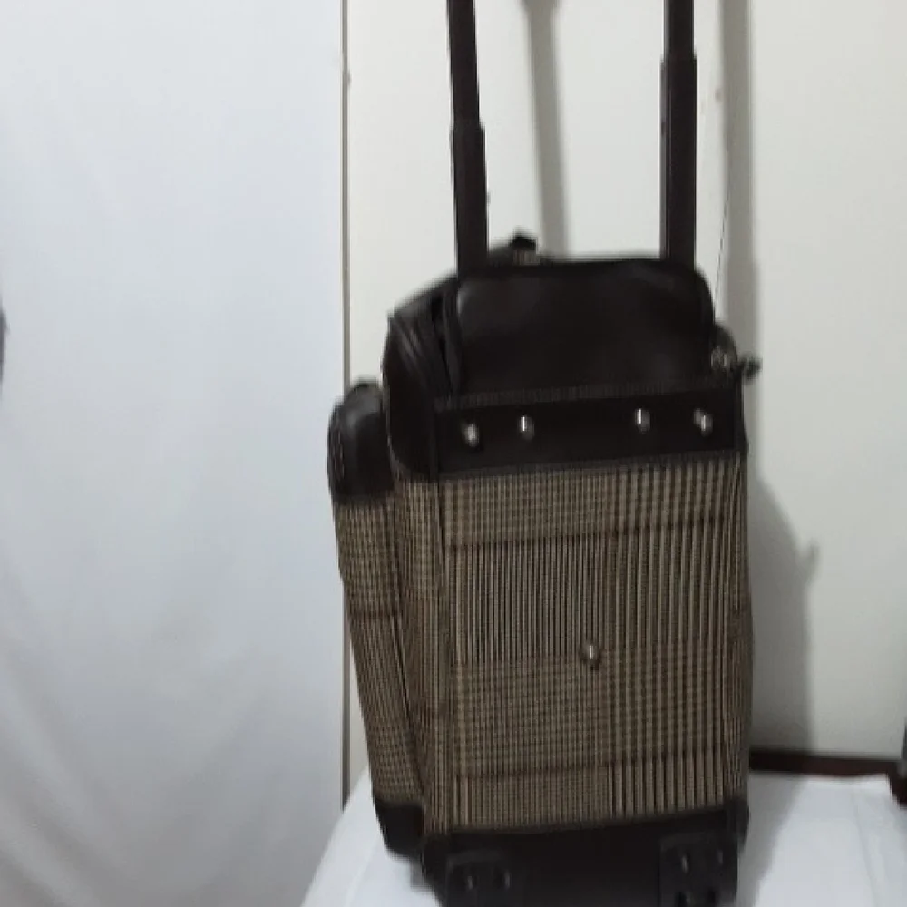 Vintage LAUREN RALPH LAUREN Brown‎ Houndstooth Plaid Duffel Bag